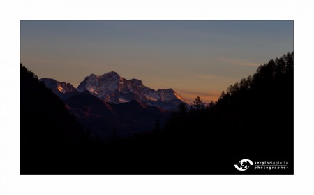 Alba sul Grand Combin (4.314 m slm) da Rhêmes-Notre-Dame a Thumel (Ao) - ottobre 2017